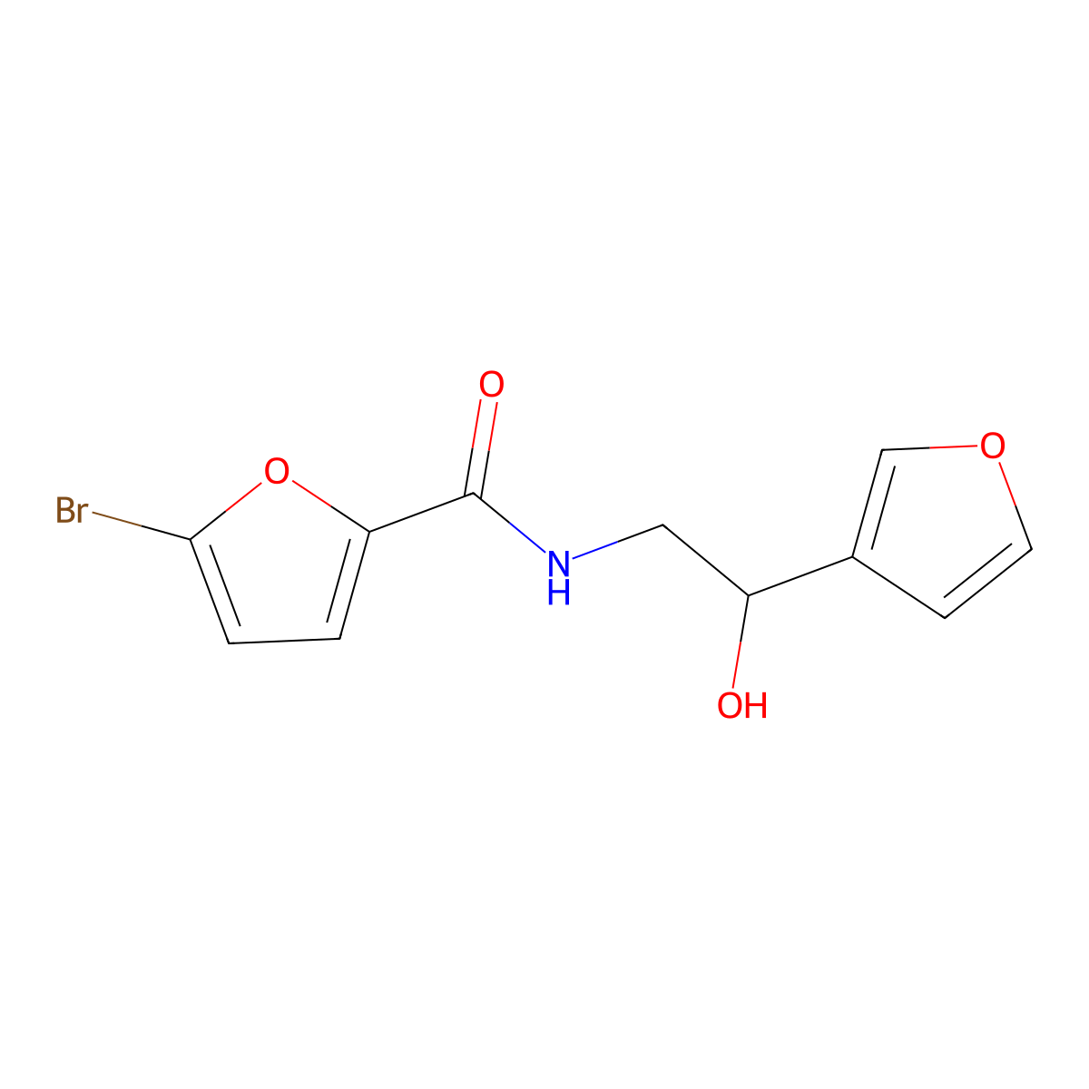 5-bromo-N-[2-(furan-3-yl)-2-hydroxyethyl]furan-2-carboxamide molecular structure, CAS 1396683-51-4