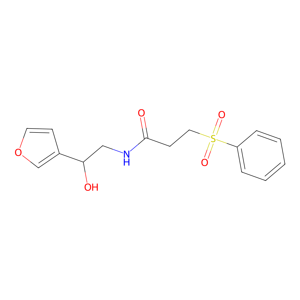 N-(2-(furan-3-yl)-2-hydroxyethyl)-3-(phenylsulfonyl)propanamide molecular structure, CAS 1396683-71-8