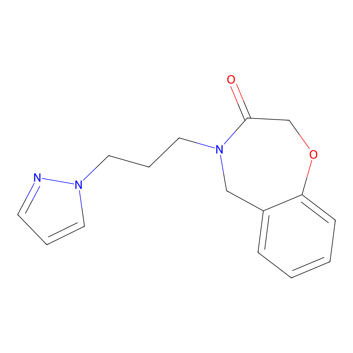 4-[3-(1H-pyrazol-1-yl)propyl]-4,5-dihydro-1,4-benzoxazepin-3(2H)-one molecular structure, CAS 1396683-85-4