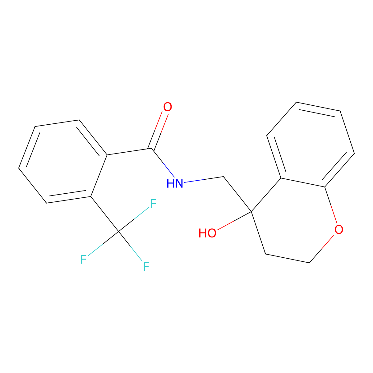 N-((4-hydroxychroman-4-yl)methyl)-2-(trifluoromethyl)benzamide molecular structure, CAS 1396683-89-8