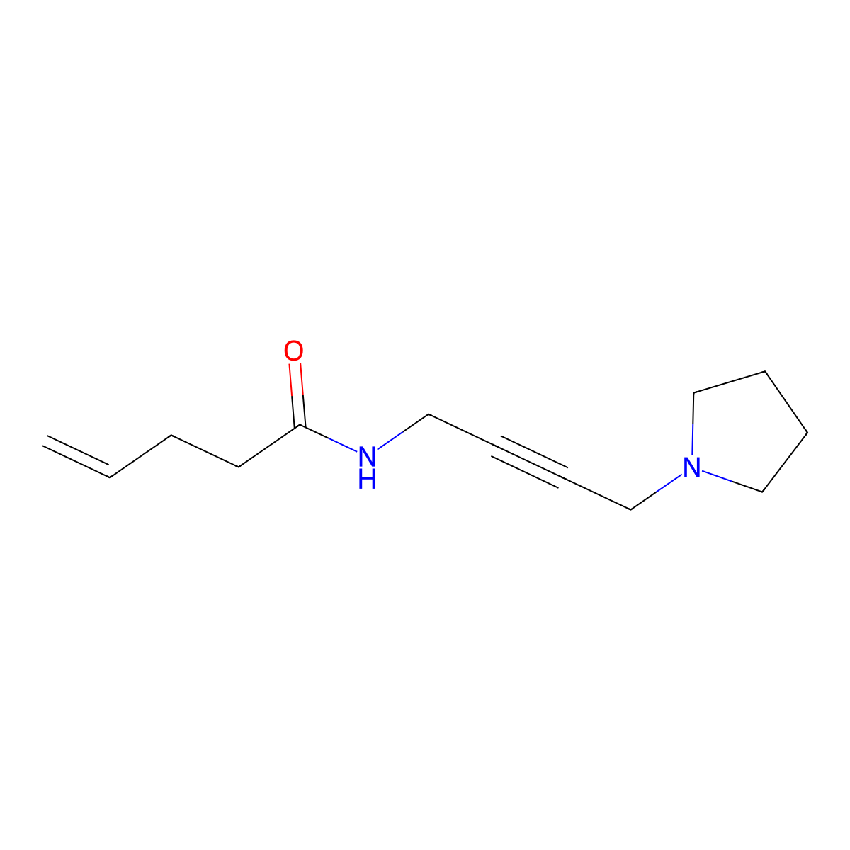 N-(4-(pyrrolidin-1-yl)but-2-yn-1-yl)pent-4-enamide molecular structure, CAS 1396683-92-3