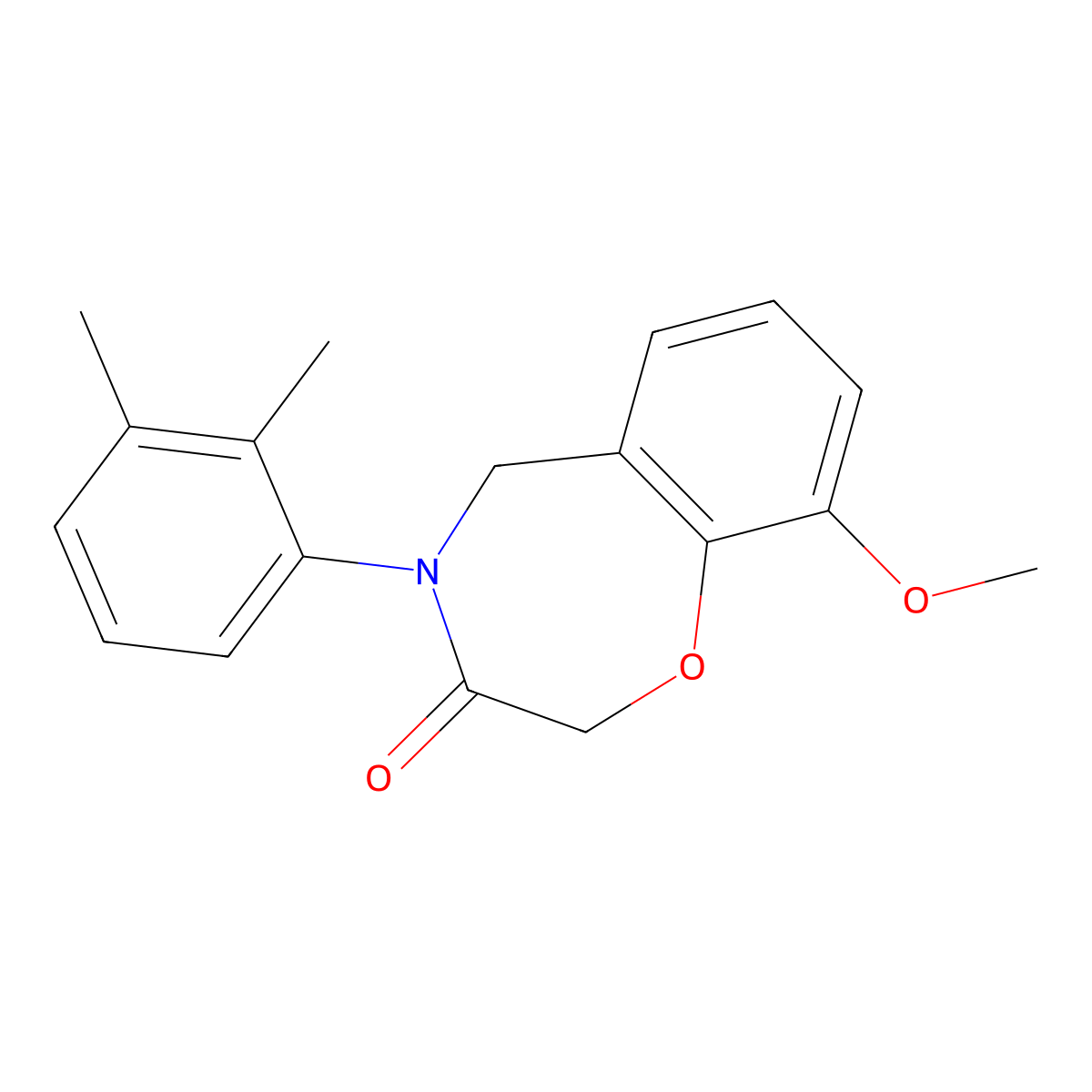 4-(2,3-dimethylphenyl)-9-methoxy-4,5-dihydrobenzo[f][1,4]oxazepin-3(2H)-one molecular structure, CAS 1396683-93-4