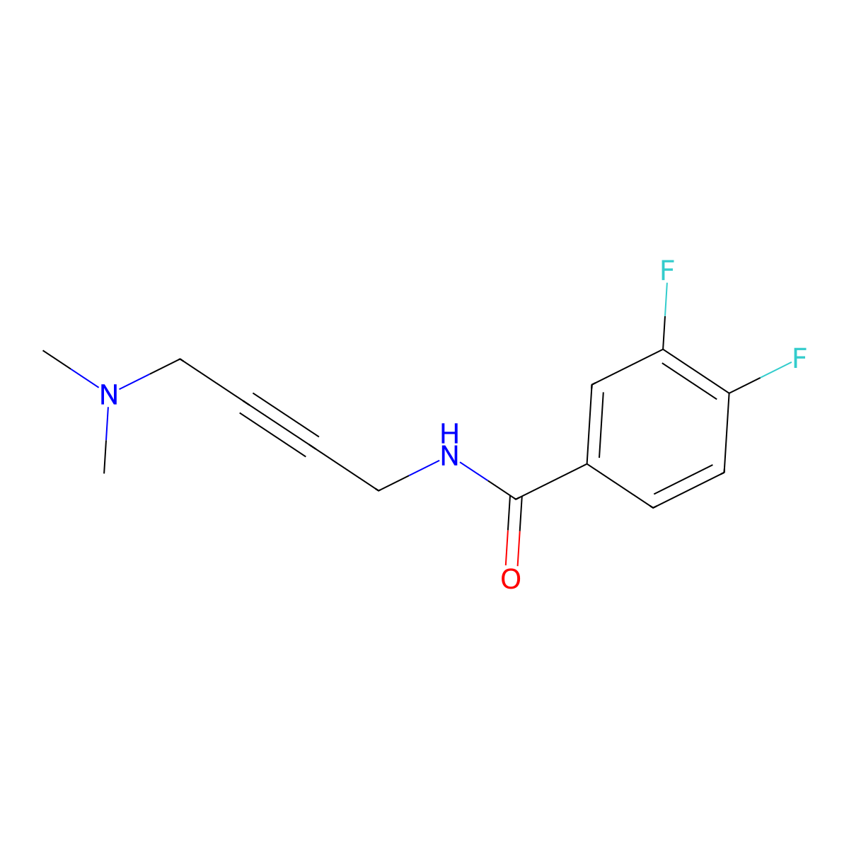 N-(4-(dimethylamino)but-2-yn-1-yl)-3,4-difluorobenzamide molecular structure, CAS 1396684-00-6