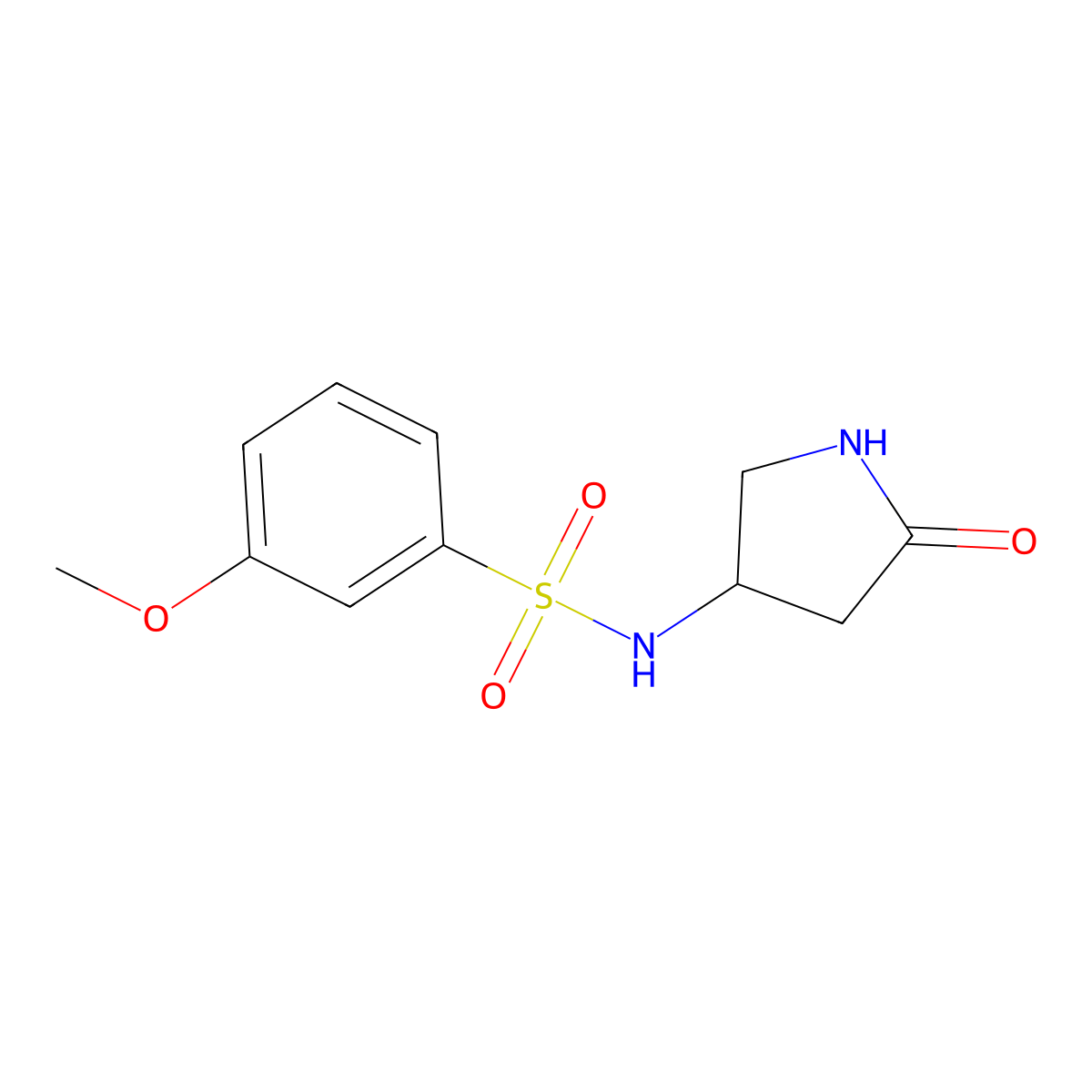 3-methoxy-N-(5-oxopyrrolidin-3-yl)benzenesulfonamide molecular structure, CAS 1396684-01-7