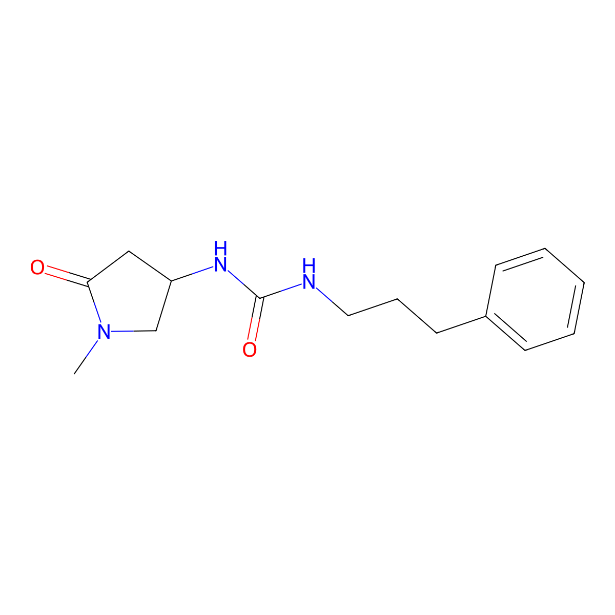 1-(1-Methyl-5-oxopyrrolidin-3-yl)-3-(3-phenylpropyl)urea molecular structure, CAS 1396684-09-5