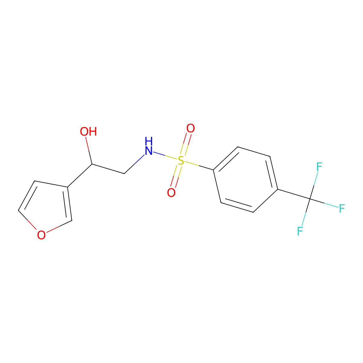 N-(2-(furan-3-yl)-2-hydroxyethyl)-4-(trifluoromethyl)benzenesulfonamide molecular structure, CAS 1396684-16-4