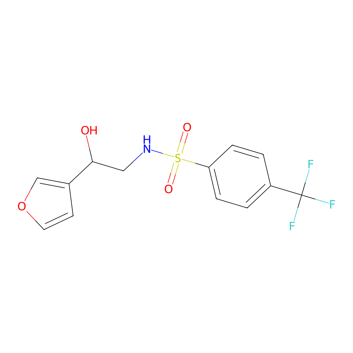 N-(2-(furan-3-yl)-2-hydroxyethyl)-4-(trifluoromethyl)benzenesulfonamide molecular structure, CAS 1396684-16-4