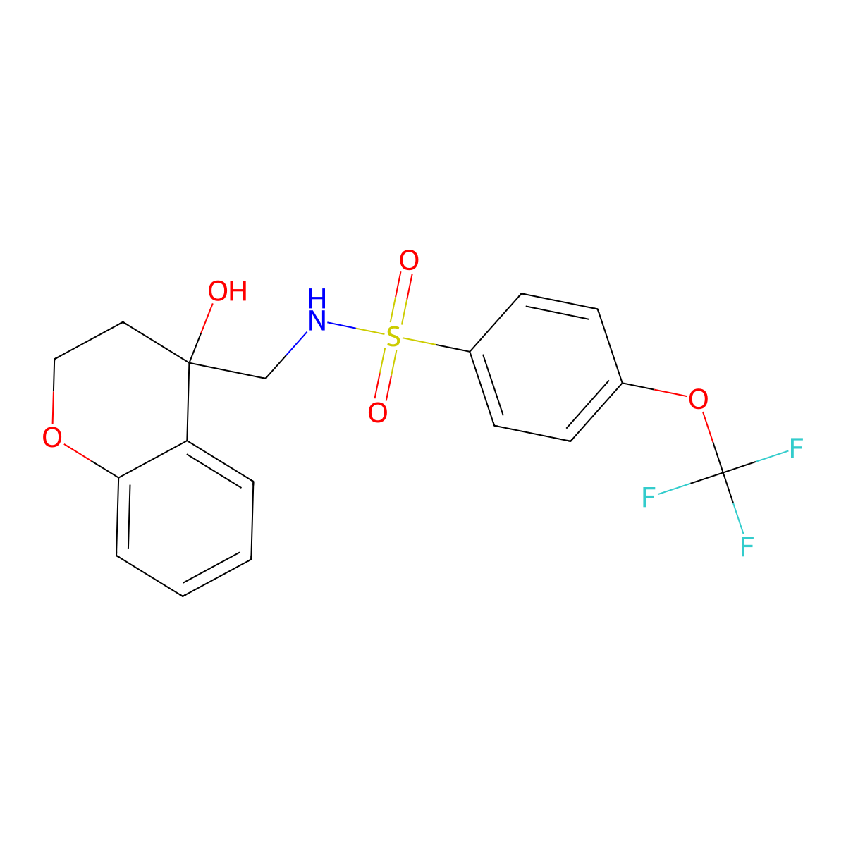 N-((4-hydroxychroman-4-yl)methyl)-4-(trifluoromethoxy)benzenesulfonamide molecular structure, CAS 1396684-17-5