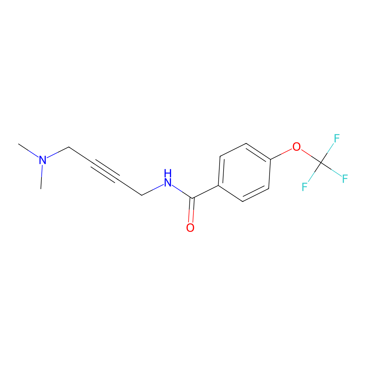 N-[4-(dimethylamino)but-2-yn-1-yl]-4-(trifluoromethoxy)benzamide molecular structure, CAS 1396684-18-6