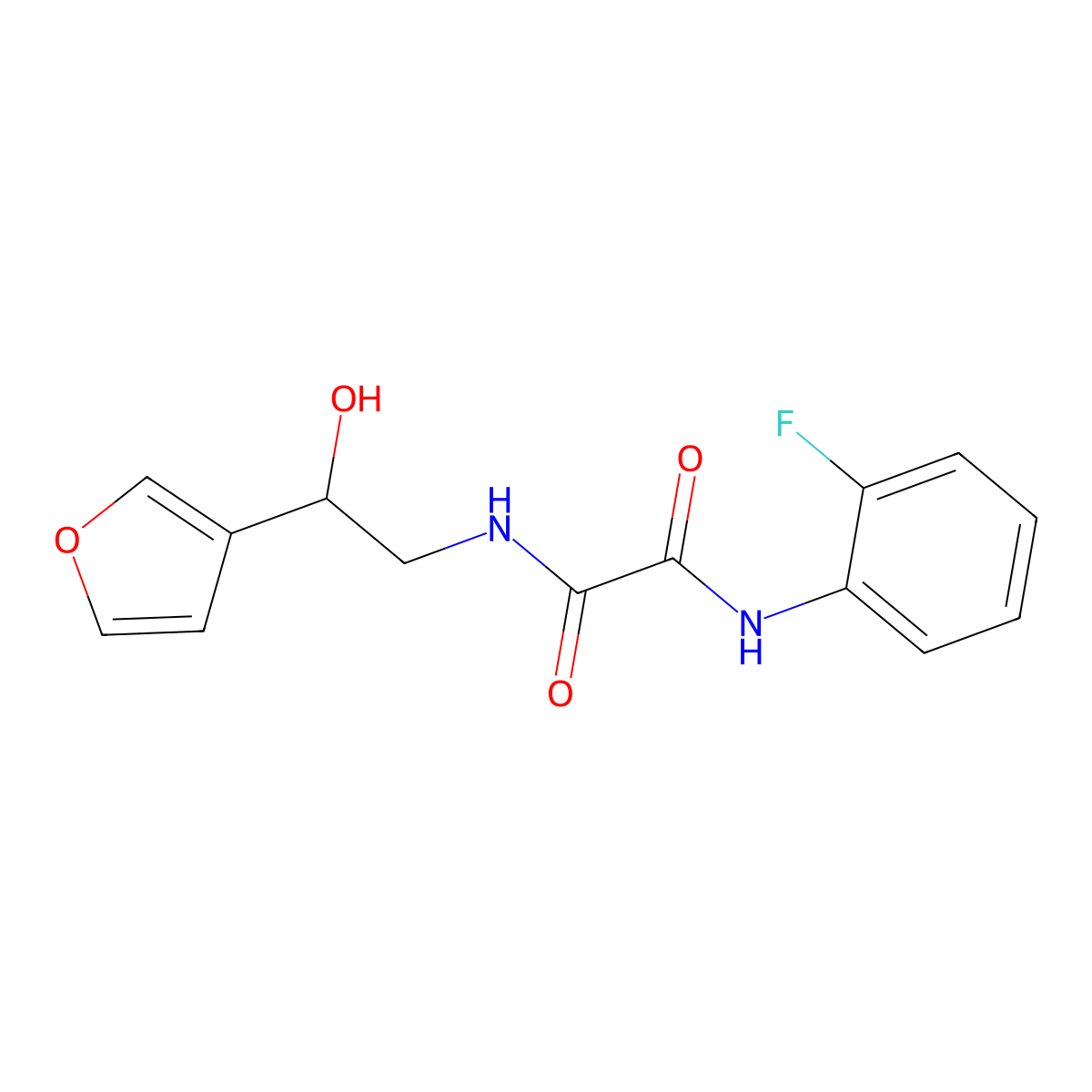 N1-(2-fluorophenyl)-N2-(2-(furan-3-yl)-2-hydroxyethyl)oxalamide molecular structure, CAS 1396684-20-0