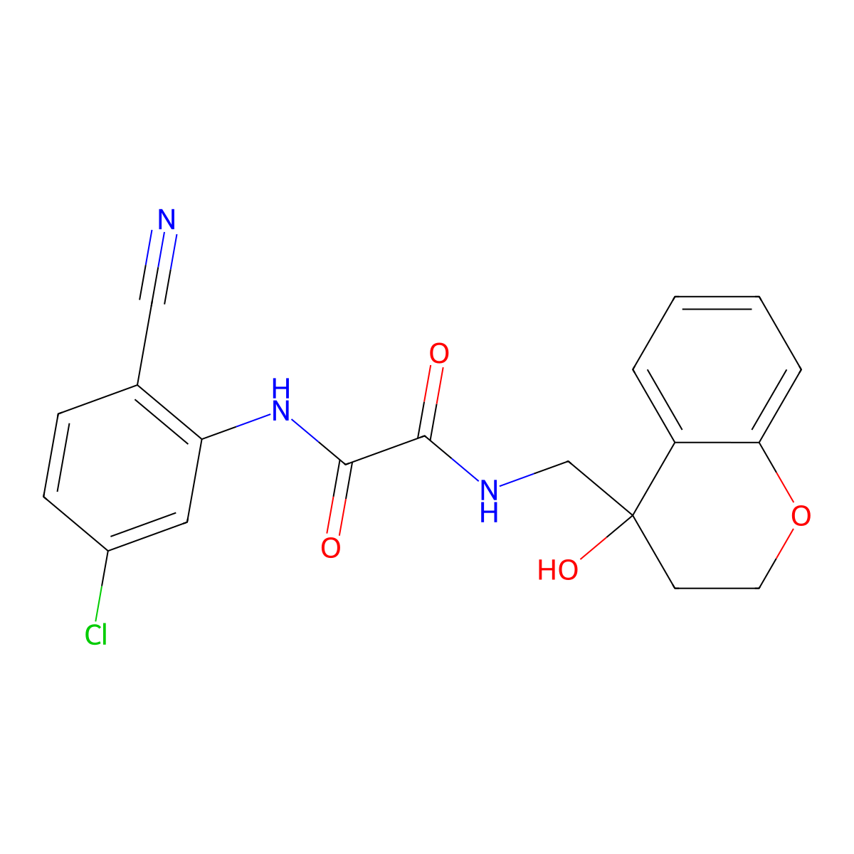N1-(5-chloro-2-cyanophenyl)-N2-((4-hydroxychroman-4-yl)methyl)oxalamide molecular structure, CAS 1396684-25-5
