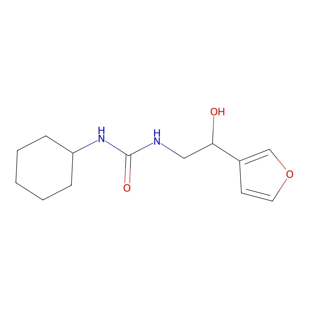 1-Cyclohexyl-3-[2-(furan-3-yl)-2-hydroxyethyl]urea molecular structure, CAS 1396684-38-0