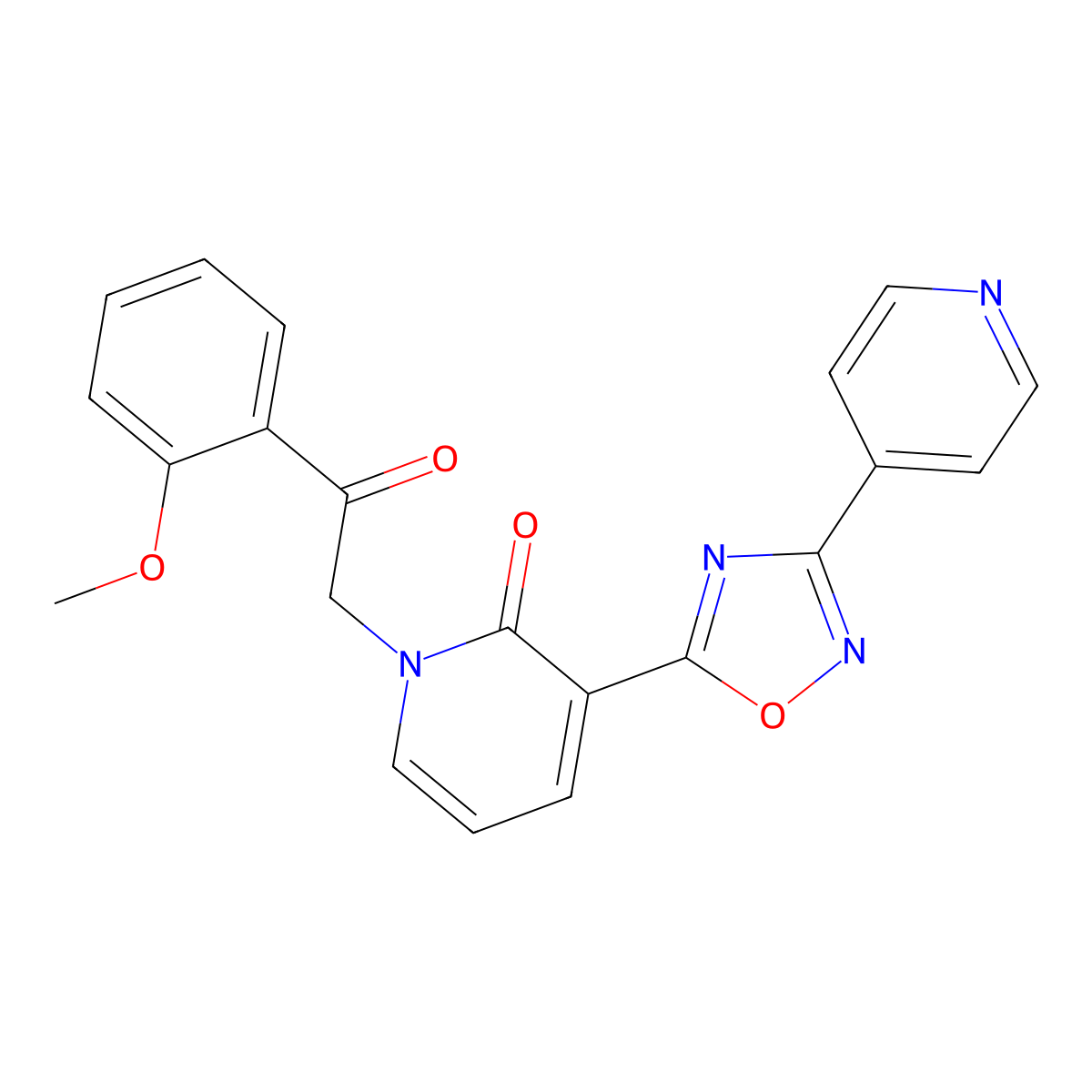 1-[2-(2-methoxyphenyl)-2-oxoethyl]-3-(3-pyridin-4-yl-1,2,4-oxadiazol-5-yl)pyridin-2(1H)-one molecular structure, CAS 1396684-39-1