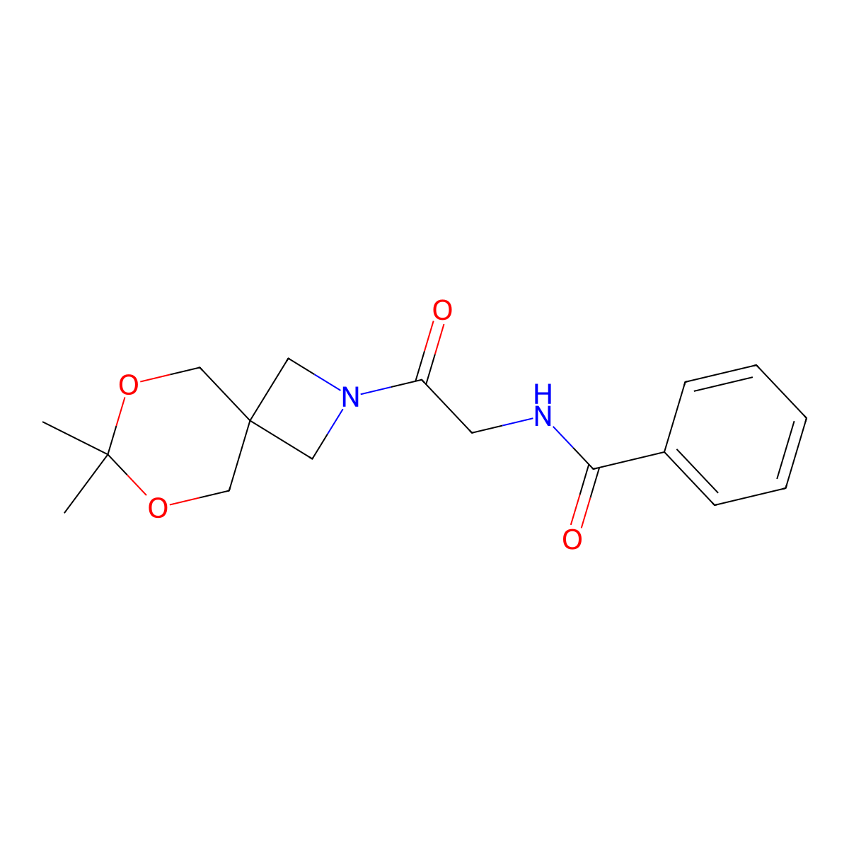 N-(2-(7,7-dimethyl-6,8-dioxa-2-azaspiro[3.5]nonan-2-yl)-2-oxoethyl)benzamide molecular structure, CAS 1396684-40-4