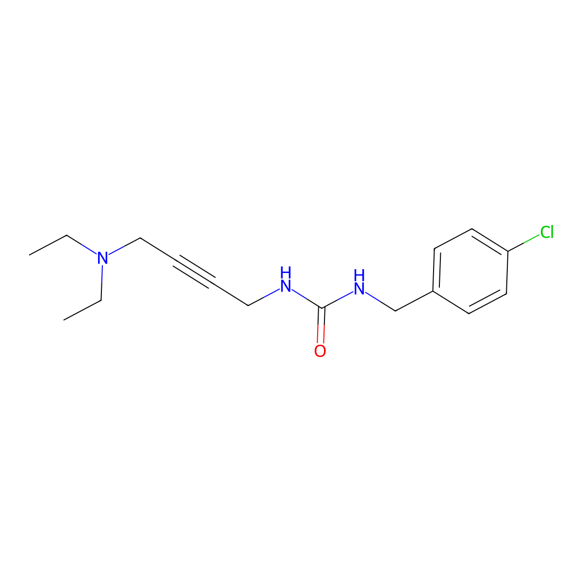 1-(4-Chlorobenzyl)-3-(4-(diethylamino)but-2-yn-1-yl)urea molecular structure, CAS 1396684-41-5