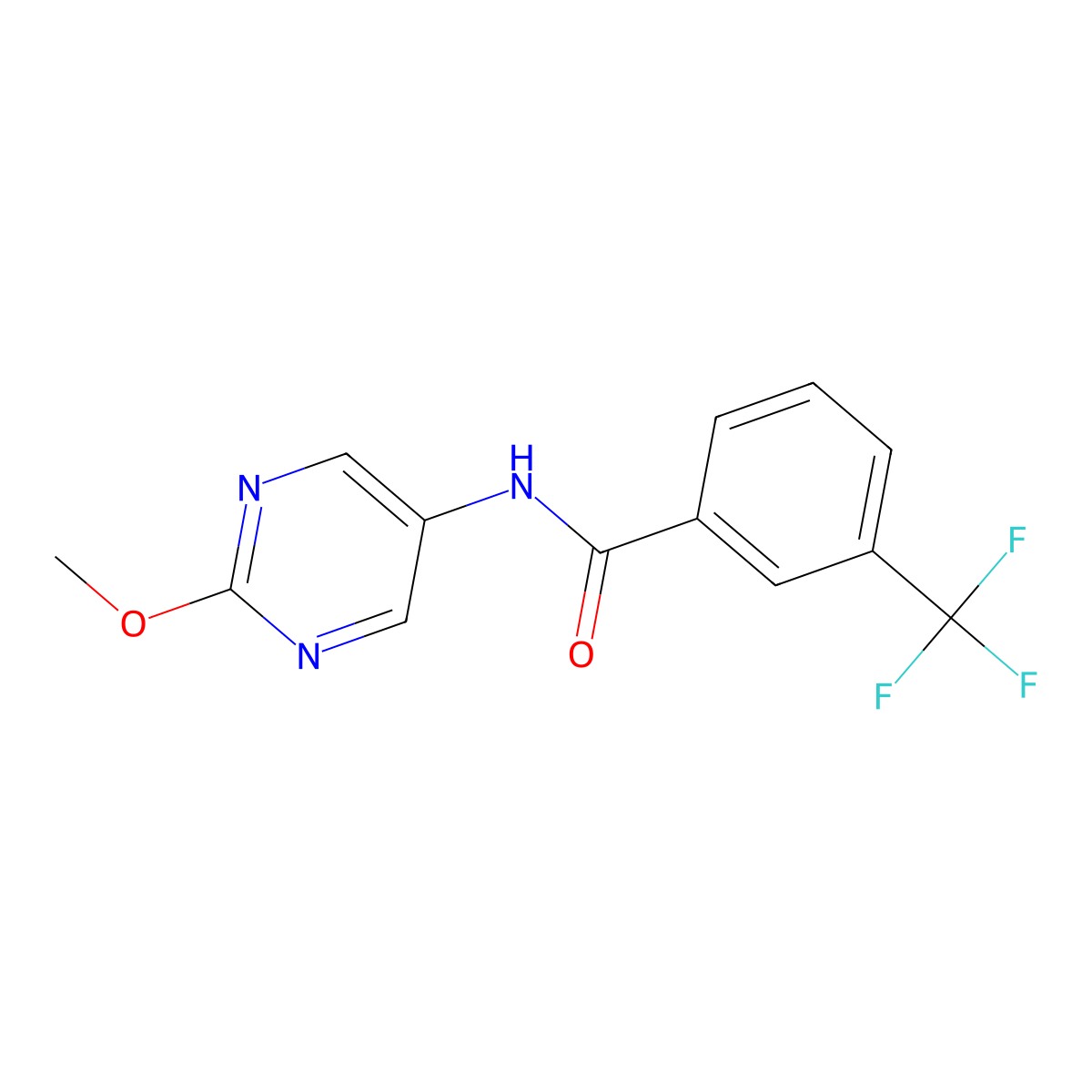 N-(2-methoxypyrimidin-5-yl)-3-(trifluoromethyl)benzamide molecular structure, CAS 1396684-53-9