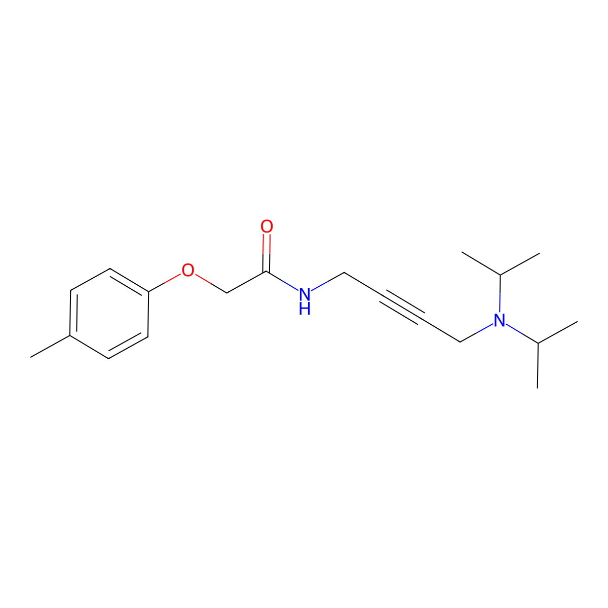 N-(4-(diisopropylamino)but-2-yn-1-yl)-2-(p-tolyloxy)acetamide molecular structure, CAS 1396684-55-1