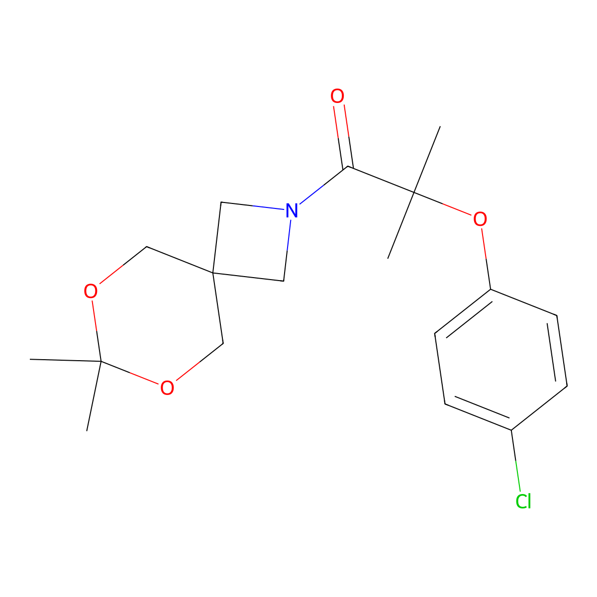 2-(4-Chlorophenoxy)-1-(7,7-dimethyl-6,8-dioxa-2-azaspiro[3.5]nonan-2-yl)-2-methylpropan-1-one molecular structure, CAS 1396684-68-6