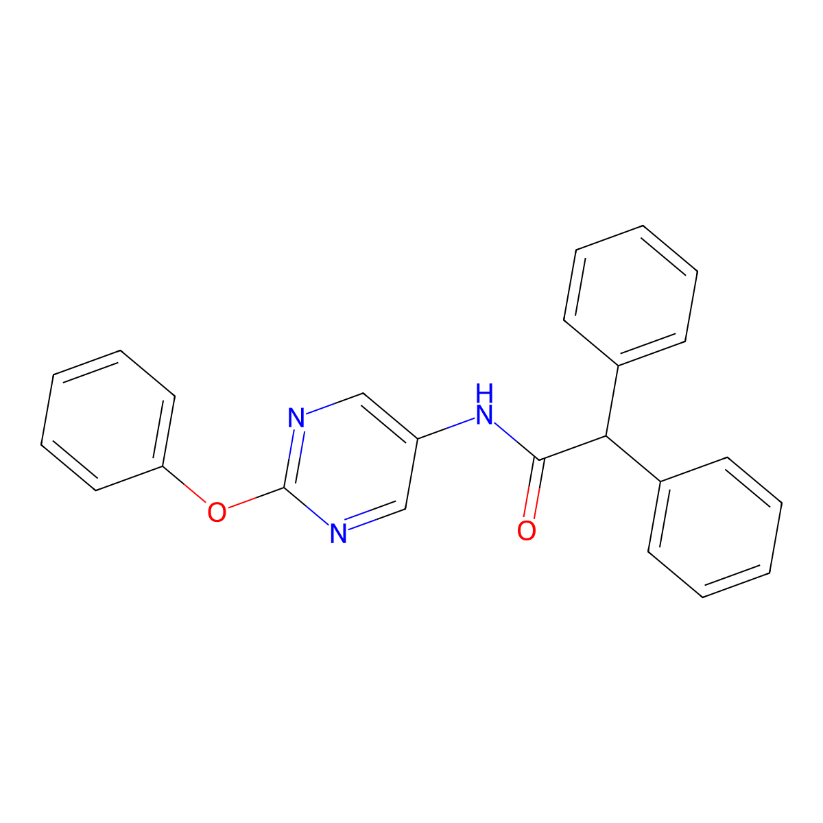 N-(2-phenoxypyrimidin-5-yl)-2,2-diphenylacetamide molecular structure, CAS 1396684-70-0