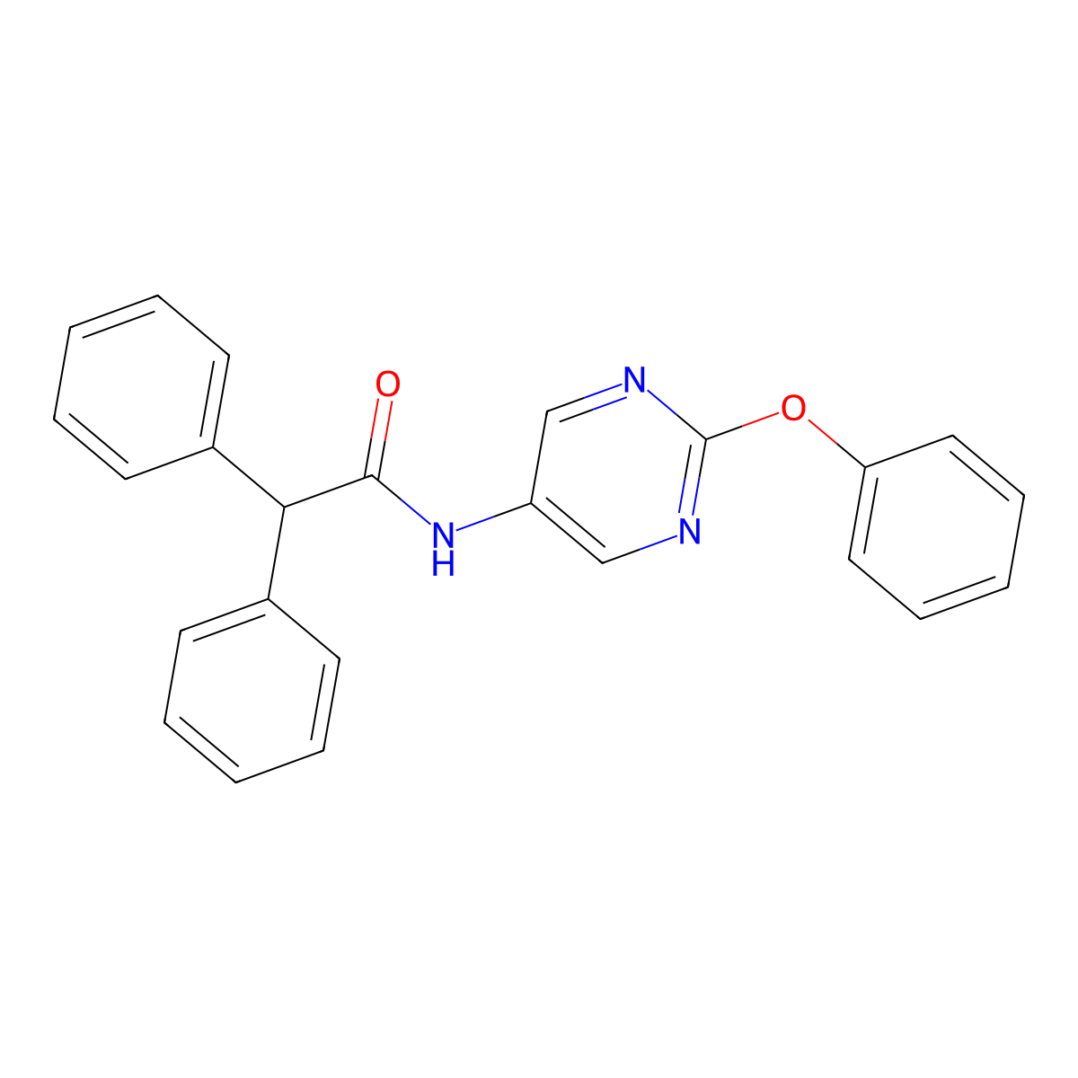N-(2-phenoxypyrimidin-5-yl)-2,2-diphenylacetamide molecular structure, CAS 1396684-70-0
