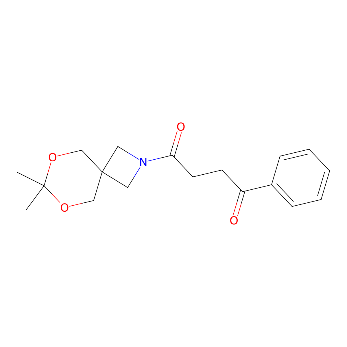 1-{7,7-Dimethyl-6,8-dioxa-2-azaspiro[3.5]nonan-2-yl}-4-phenylbutane-1,4-dione molecular structure, CAS 1396684-74-4