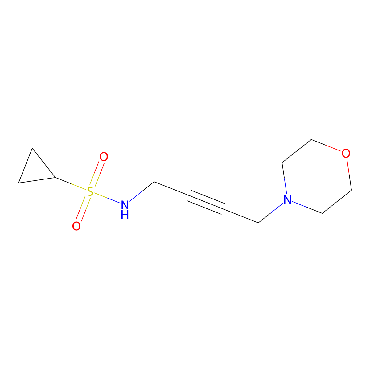 N-(4-morpholinobut-2-yn-1-yl)cyclopropanesulfonamide molecular structure, CAS 1396684-89-1