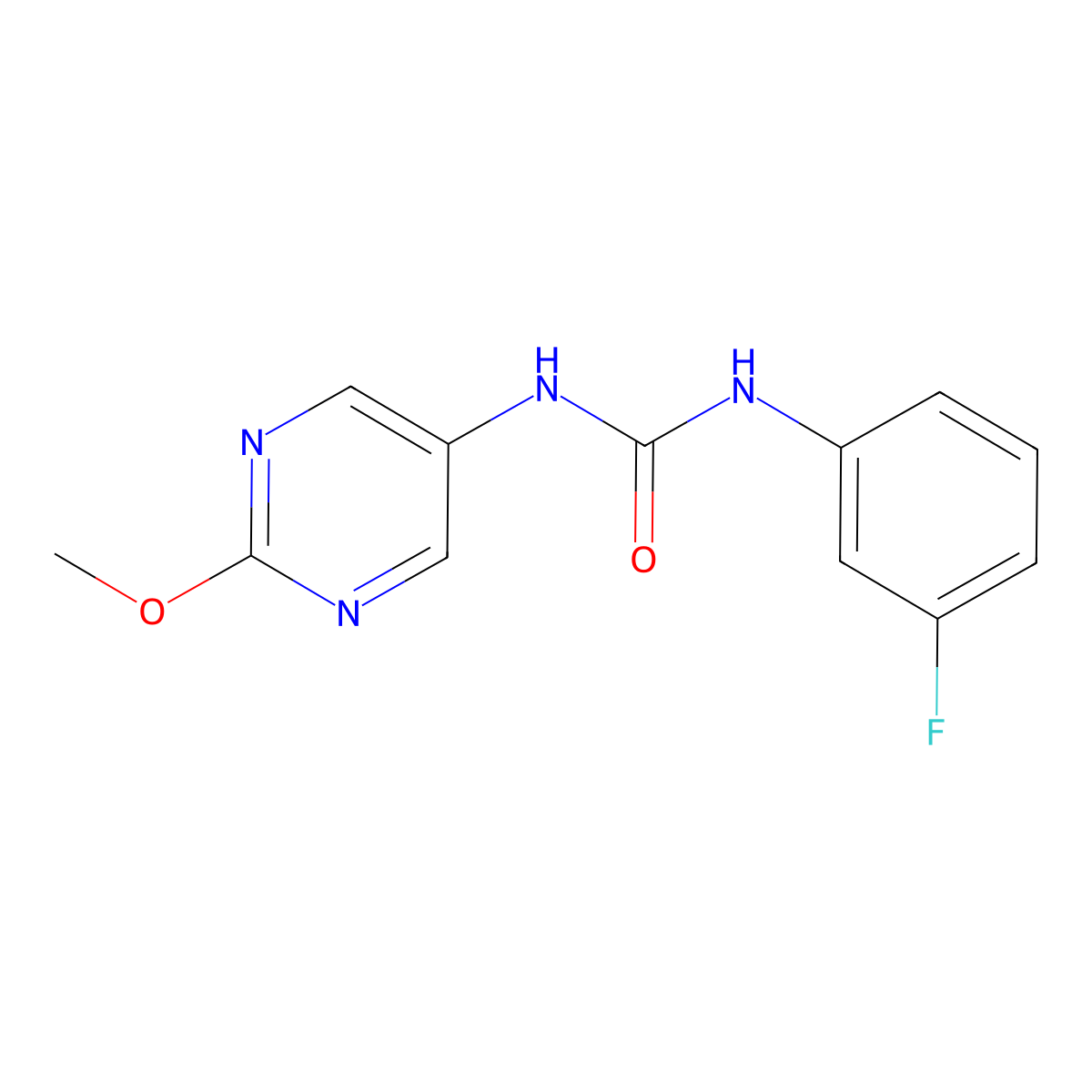 1-(3-Fluorophenyl)-3-(2-methoxypyrimidin-5-yl)urea molecular structure, CAS 1396684-92-6