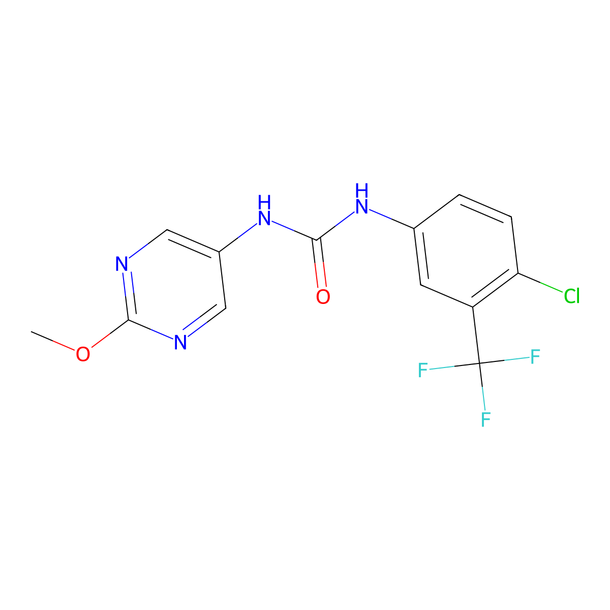 1-[4-Chloro-3-(trifluoromethyl)phenyl]-3-(2-methoxypyrimidin-5-yl)urea molecular structure, CAS 1396684-97-1