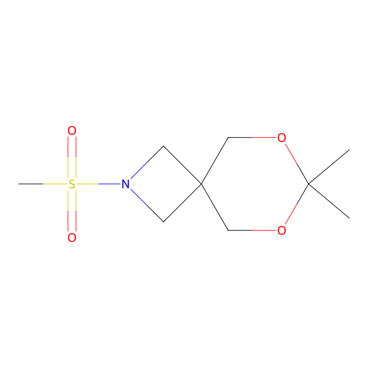 7,7-Dimethyl-2-(methylsulfonyl)-6,8-dioxa-2-azaspiro[3.5]nonane molecular structure, CAS 1396684-99-3