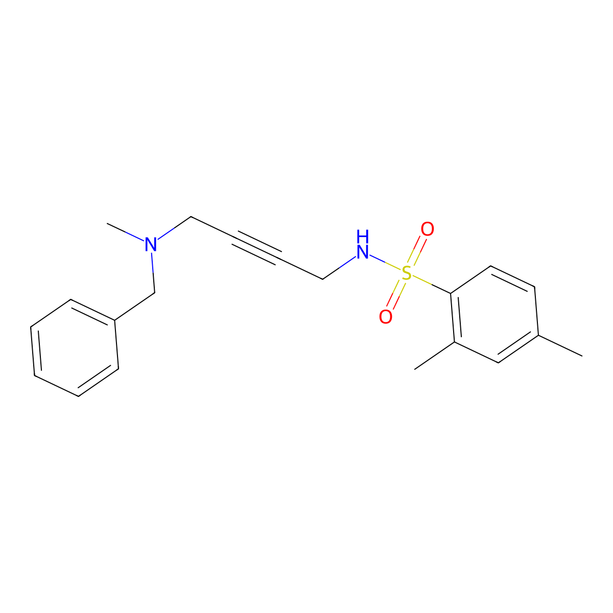 N-(4-(benzyl(methyl)amino)but-2-yn-1-yl)-2,4-dimethylbenzenesulfonamide molecular structure, CAS 1396685-01-0