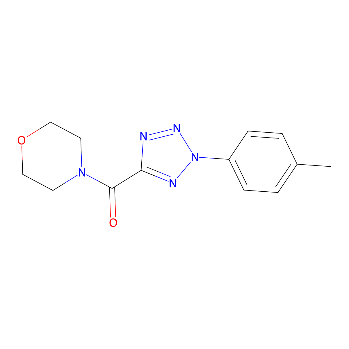 morpholino(2-(p-tolyl)-2H-tetrazol-5-yl)methanone molecular structure, CAS 1396685-02-1