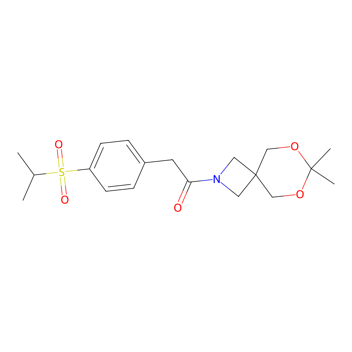 1-(7,7-Dimethyl-6,8-dioxa-2-azaspiro[3.5]nonan-2-yl)-2-(4-(isopropylsulfonyl)phenyl)ethanone molecular structure, CAS 1396685-27-0