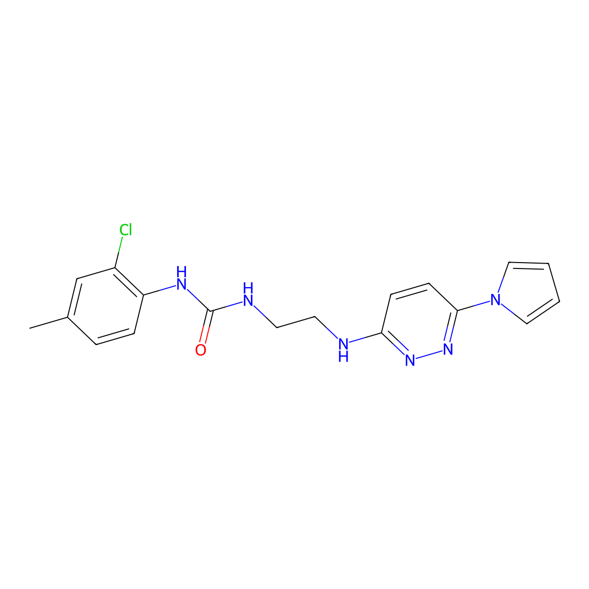 1-(2-((6-(1H-pyrrol-1-yl)pyridazin-3-yl)amino)ethyl)-3-(2-chloro-4-methylphenyl)urea molecular structure, CAS 1396685-35-0