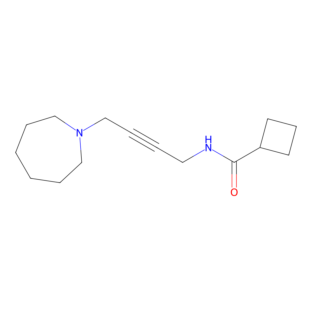 N-[4-(azepan-1-yl)but-2-yn-1-yl]cyclobutanecarboxamide molecular structure, CAS 1396685-52-1