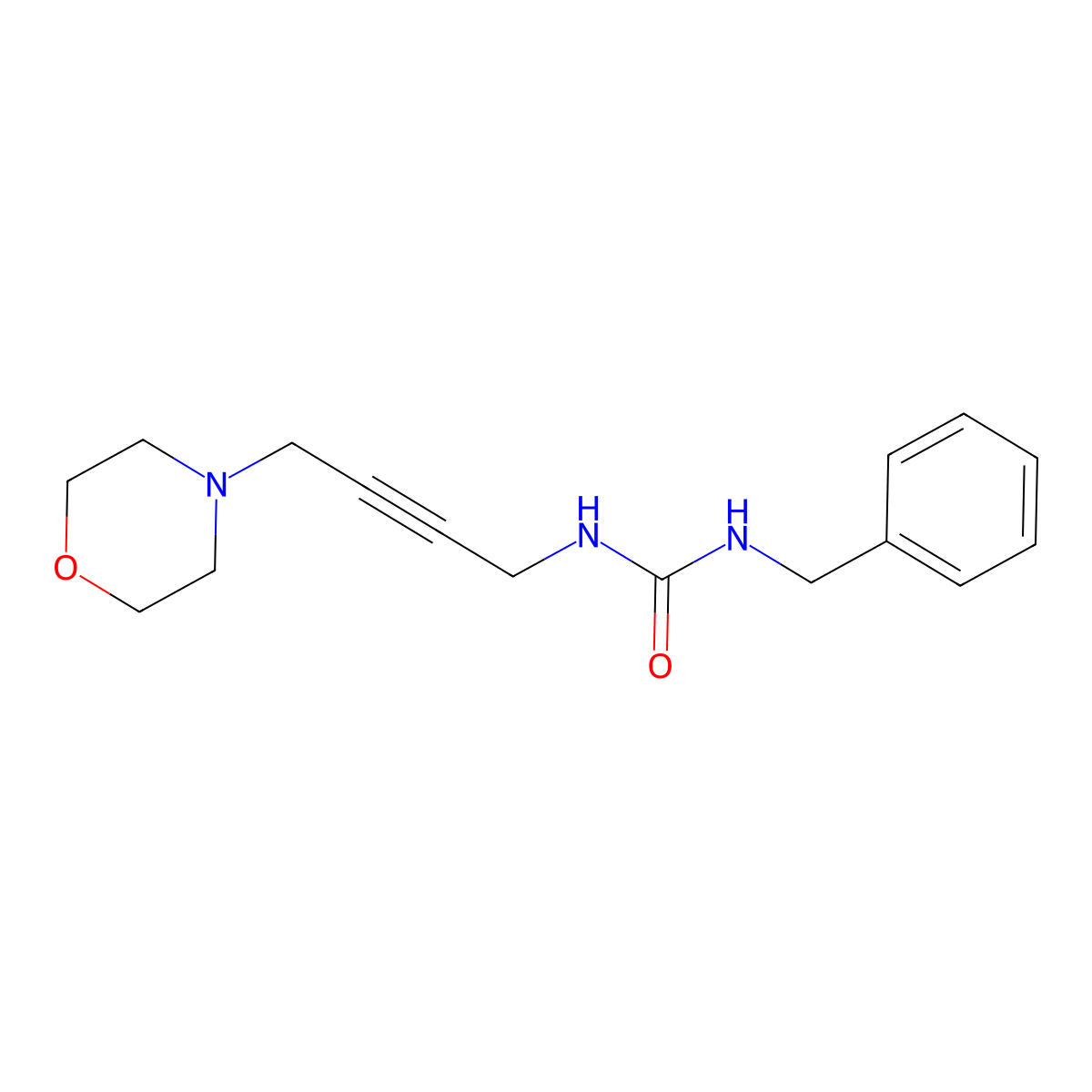 1-Benzyl-3-(4-morpholinobut-2-yn-1-yl)urea molecular structure, CAS 1396685-87-2