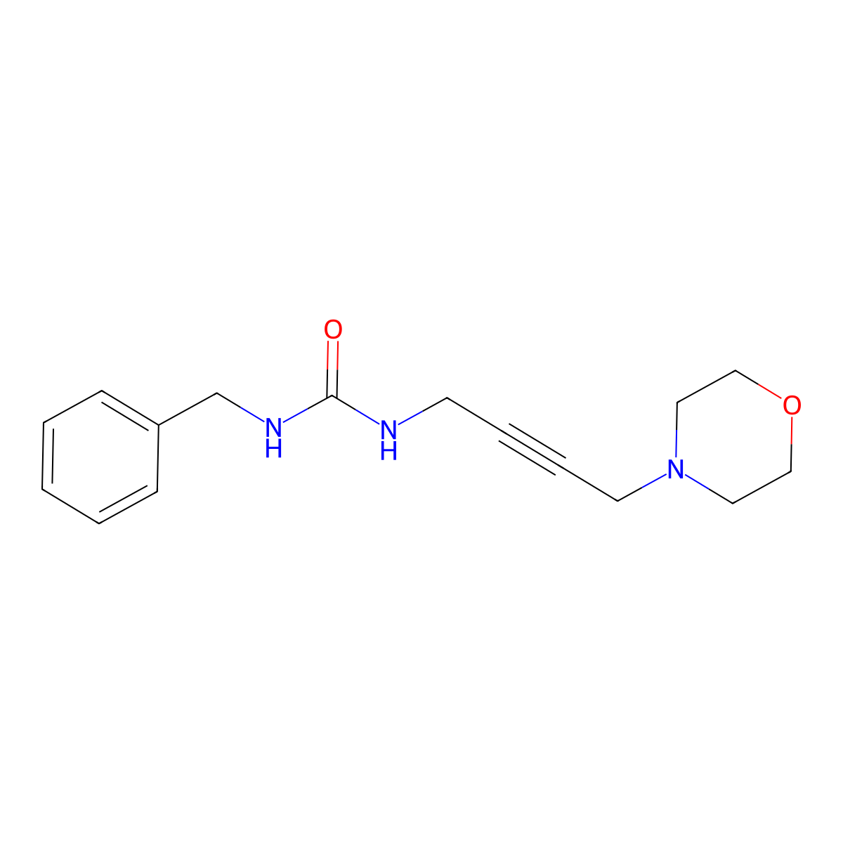 1-Benzyl-3-(4-morpholinobut-2-yn-1-yl)urea molecular structure, CAS 1396685-87-2