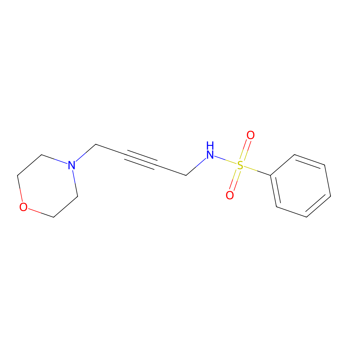 N-(4-morpholinobut-2-yn-1-yl)benzenesulfonamide molecular structure, CAS 1396685-91-8