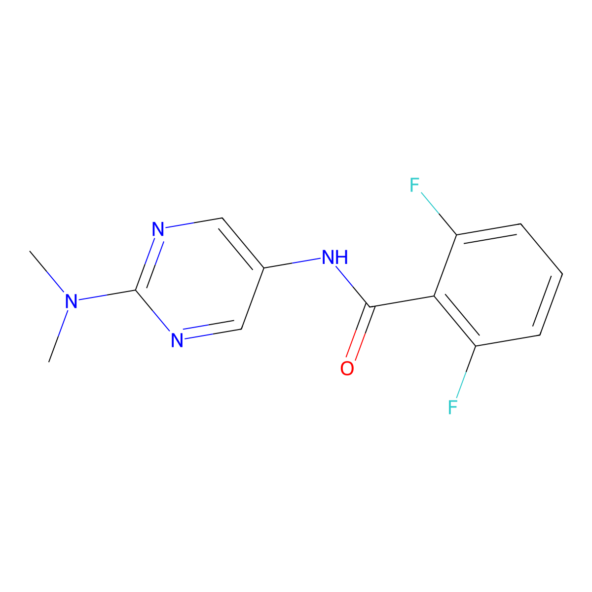 N-[2-(dimethylamino)pyrimidin-5-yl]-2,6-difluorobenzamide molecular structure, CAS 1396685-93-0