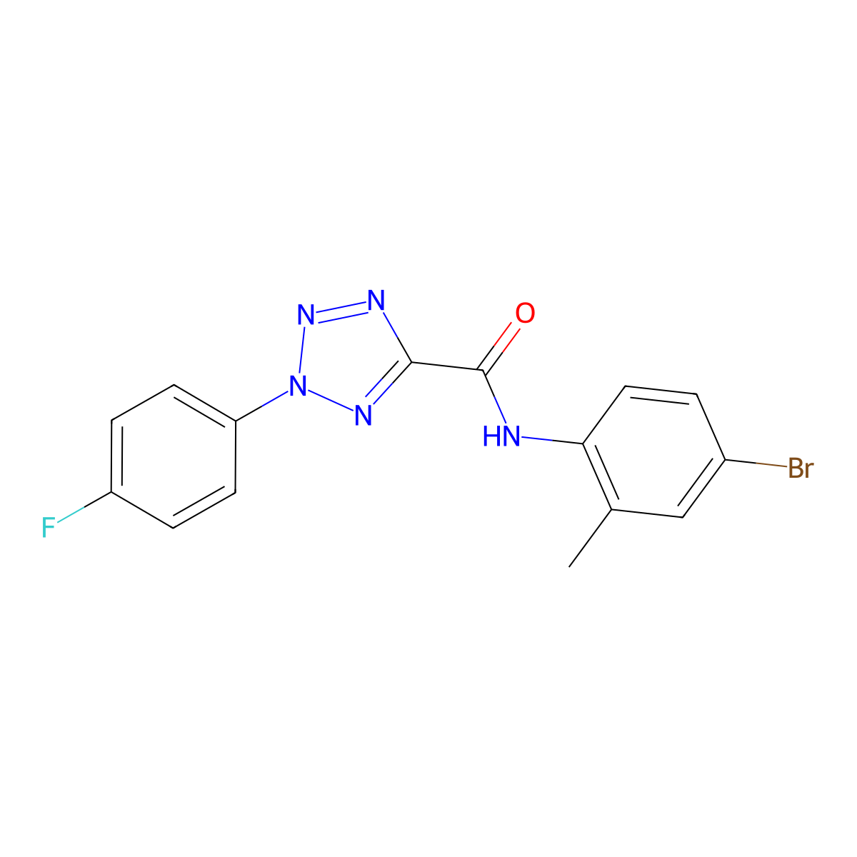 N-(4-bromo-2-methylphenyl)-2-(4-fluorophenyl)-2H-tetrazole-5-carboxamide molecular structure, CAS 1396685-95-2