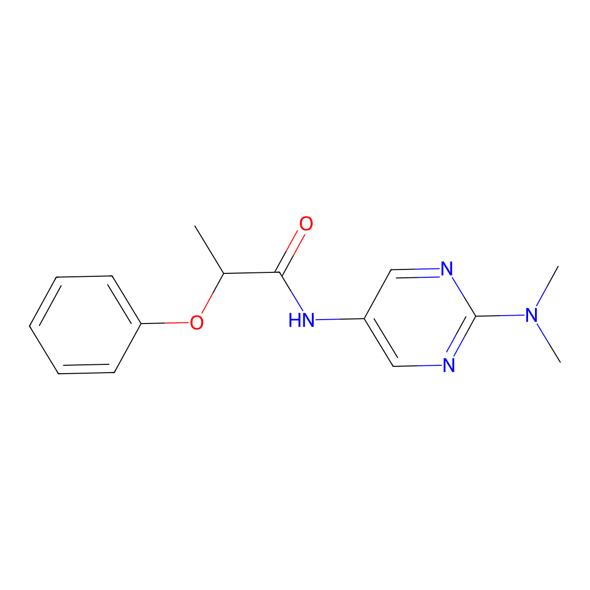 N-[2-(dimethylamino)pyrimidin-5-yl]-2-phenoxypropanamide molecular structure, CAS 1396685-98-5