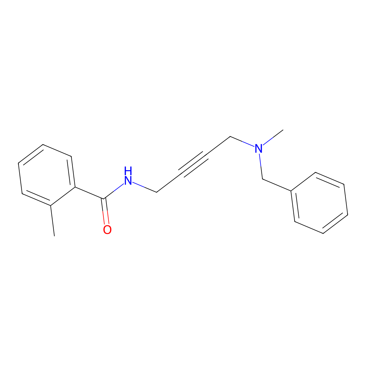 N-(4-(benzyl(methyl)amino)but-2-yn-1-yl)-2-methylbenzamide molecular structure, CAS 1396686-03-5
