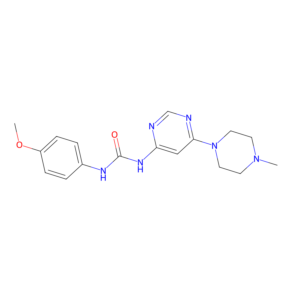 1-(4-Methoxyphenyl)-3-[6-(4-methylpiperazin-1-yl)pyrimidin-4-yl]urea molecular structure, CAS 1396686-05-7