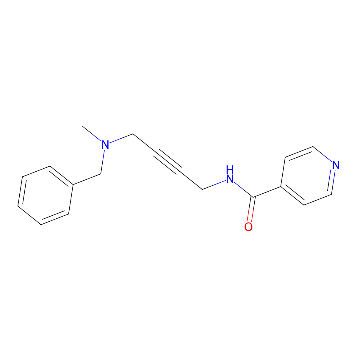 N-(4-(benzyl(methyl)amino)but-2-yn-1-yl)isonicotinamide molecular structure, CAS 1396686-16-0