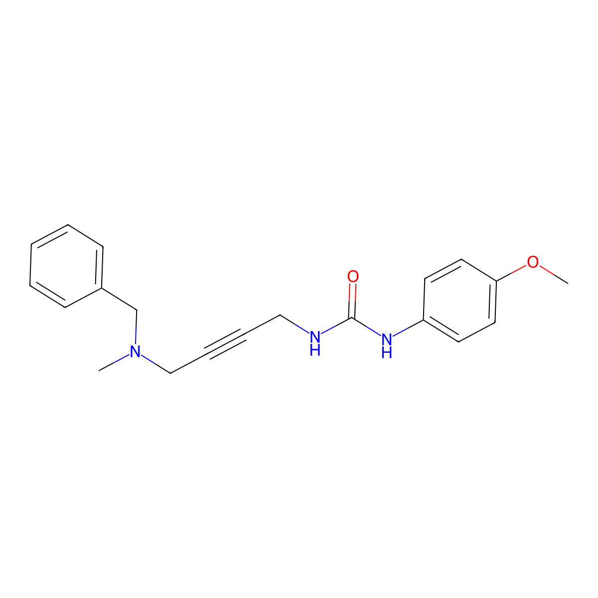 1-{4-[Benzyl(methyl)amino]but-2-yn-1-yl}-3-(4-methoxyphenyl)urea molecular structure, CAS 1396686-20-6