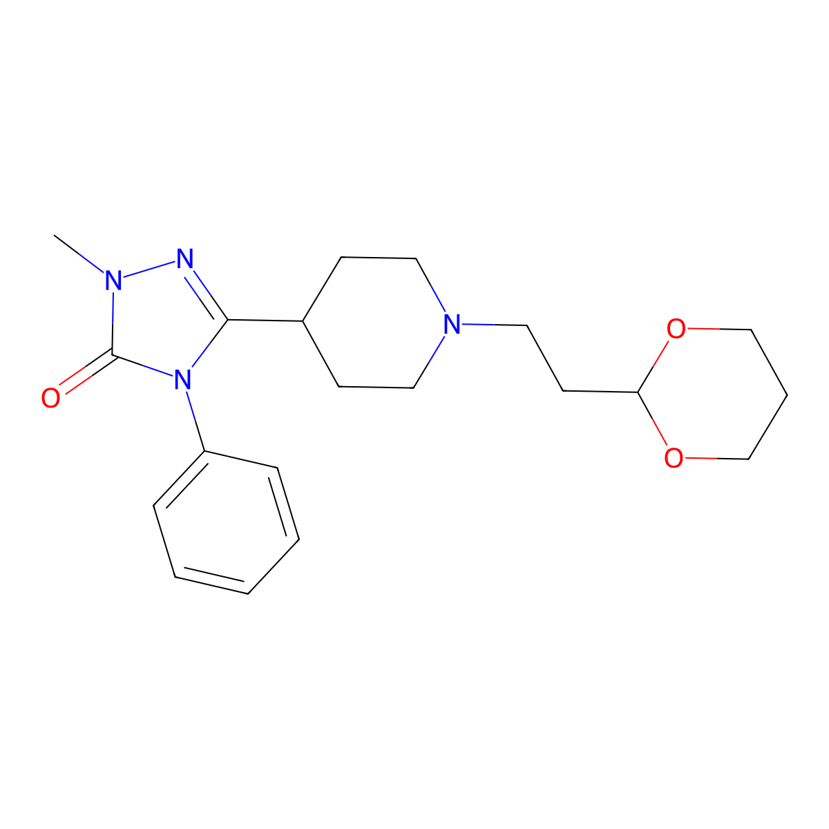 3-(1-(2-(1,3-dioxan-2-yl)ethyl)piperidin-4-yl)-1-methyl-4-phenyl-1H-1,2,4-triazol-5(4H)-one molecular structure, CAS 1396686-45-5