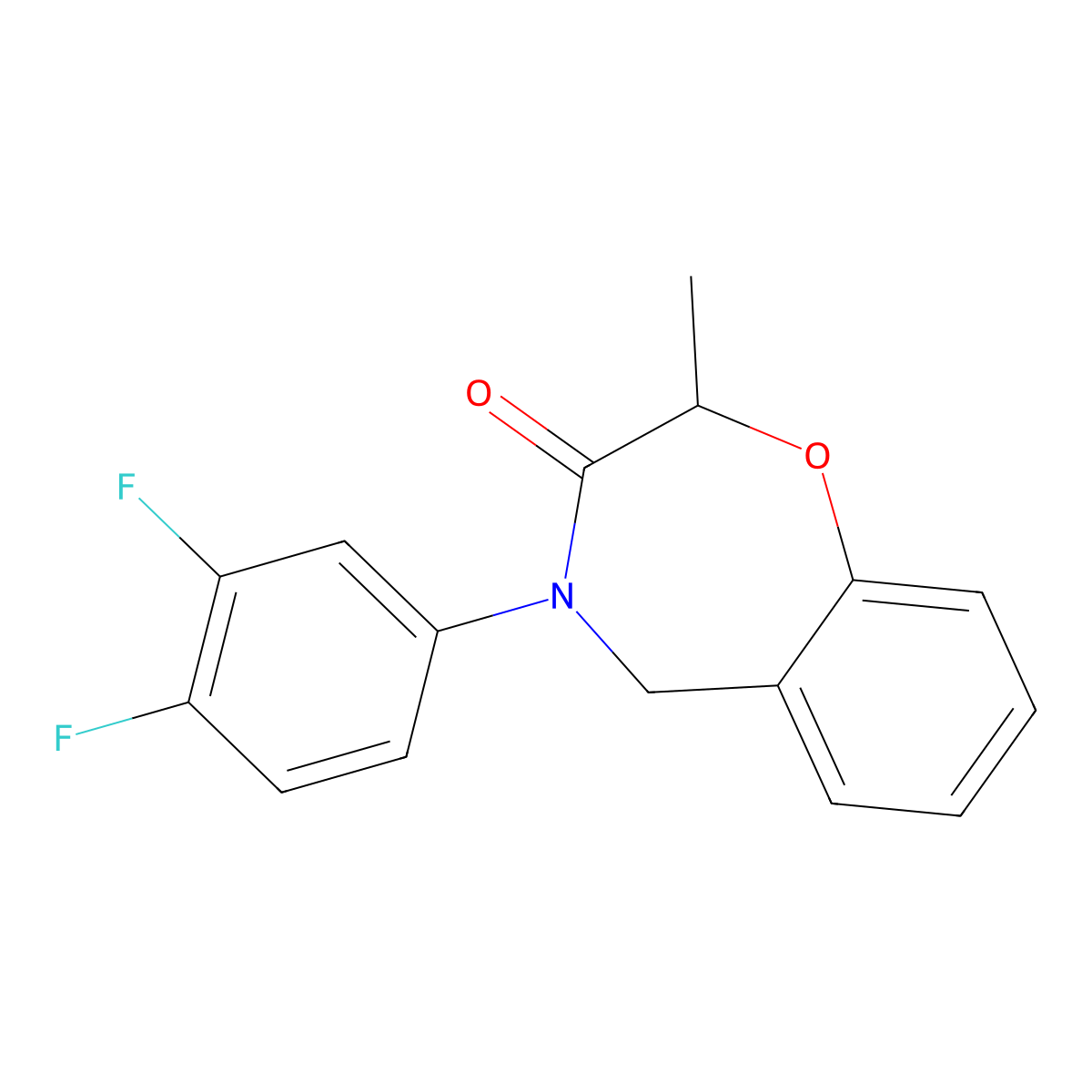 4-(3,4-Difluorophenyl)-2-methyl-2,3,4,5-tetrahydro-1,4-benzoxazepin-3-one molecular structure, CAS 1396686-49-9
