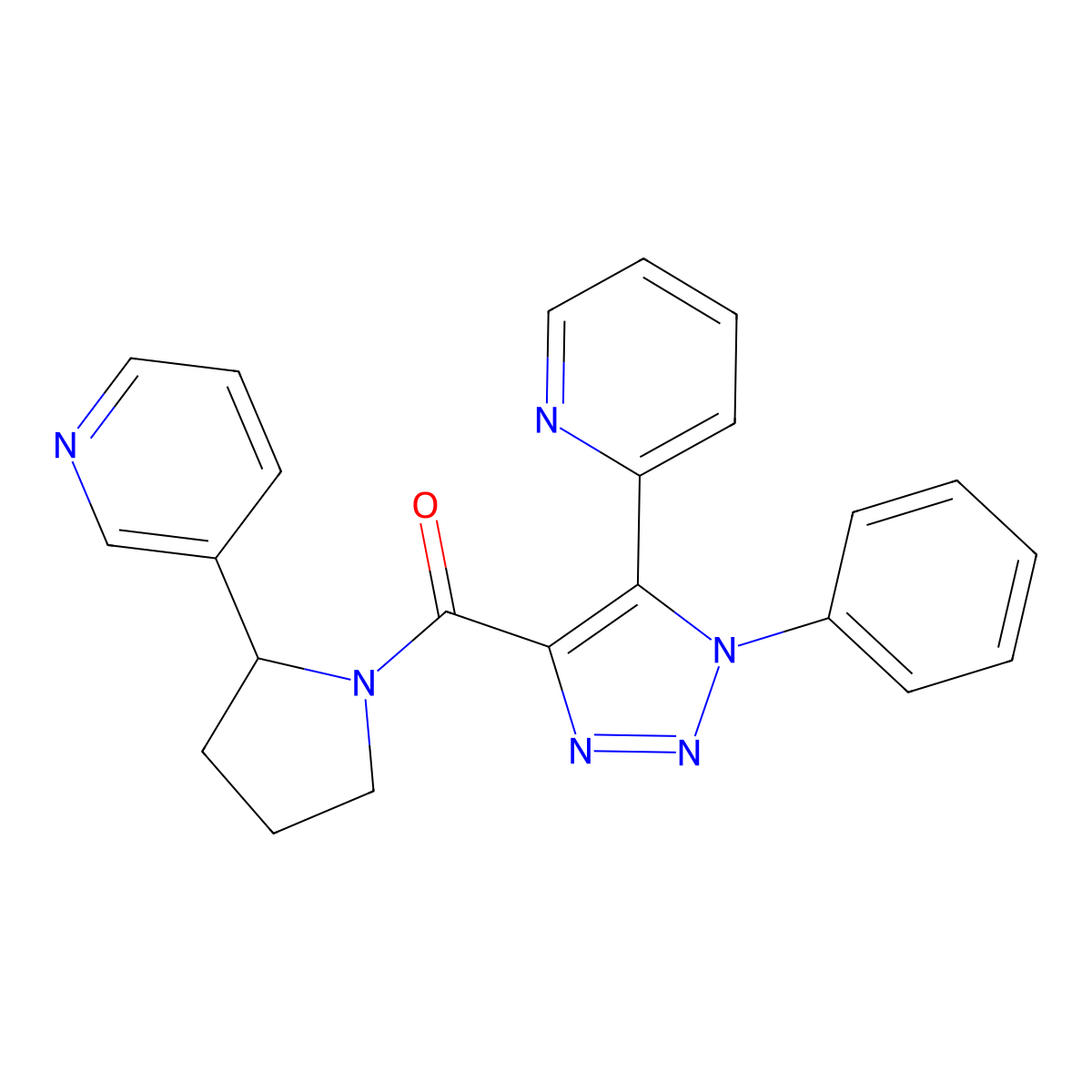 2-{1-phenyl-4-[(2-pyridin-3-ylpyrrolidin-1-yl)carbonyl]-1H-1,2,3-triazol-5-yl}pyridine molecular structure, CAS 1396686-52-4