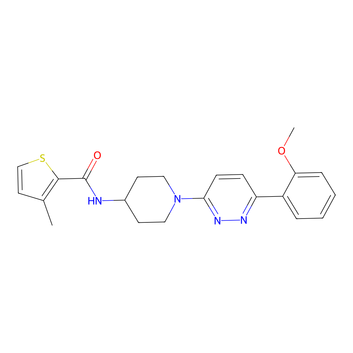 N-{1-[6-(2-methoxyphenyl)pyridazin-3-yl]piperidin-4-yl}-3-methylthiophene-2-carboxamide molecular structure, CAS 1396686-57-9