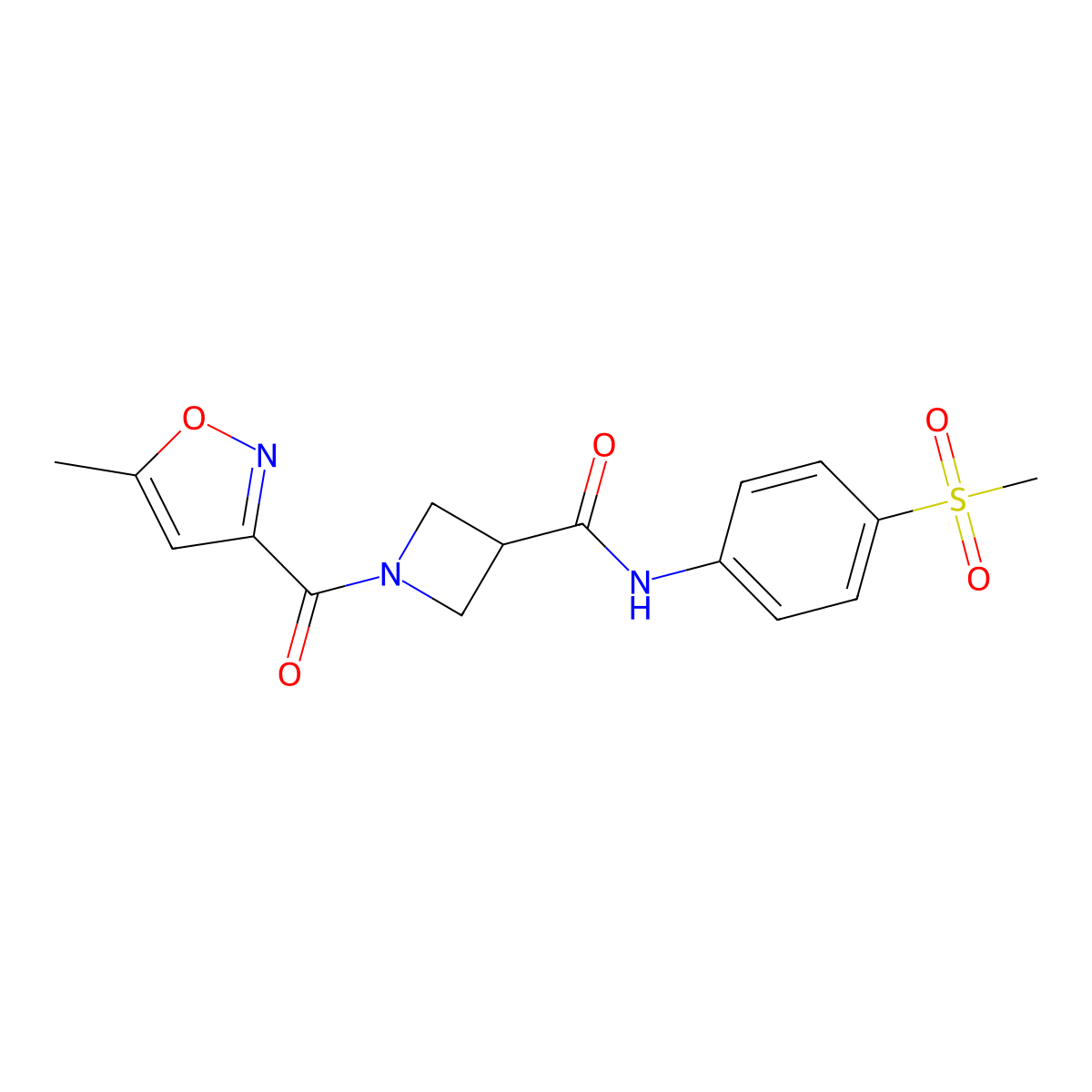1-(5-methylisoxazole-3-carbonyl)-N-(4-(methylsulfonyl)phenyl)azetidine-3-carboxamide molecular structure, CAS 1396686-86-4