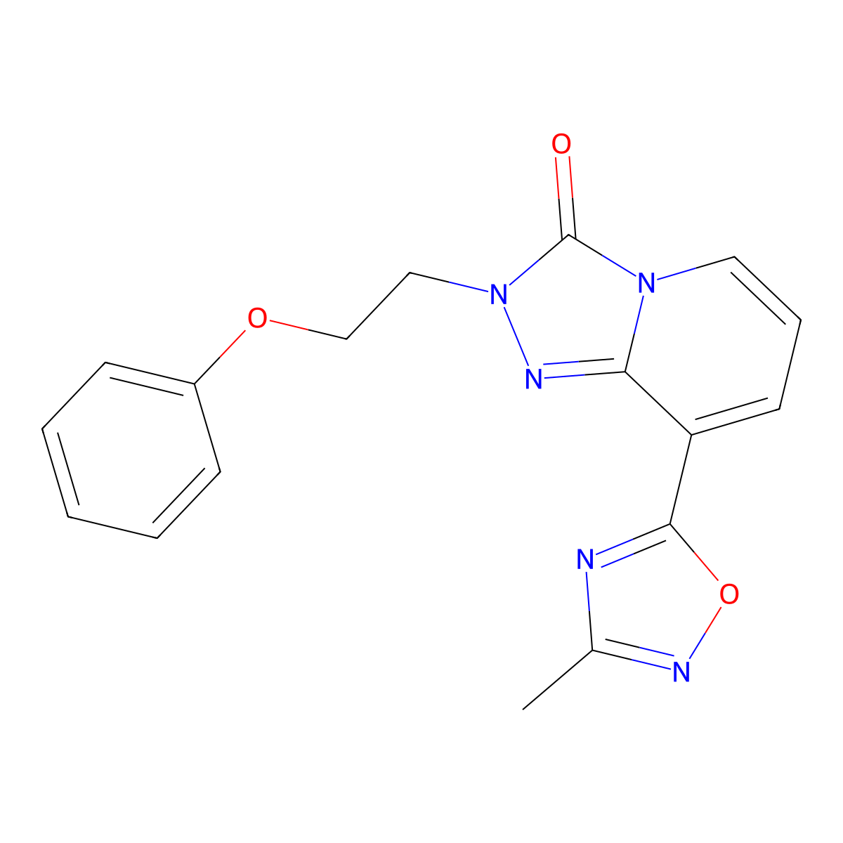 8-(3-methyl-1,2,4-oxadiazol-5-yl)-2-(2-phenoxyethyl)[1,2,4]triazolo[4,3-a]pyridin-3(2H)-one molecular structure, CAS 1396686-97-7